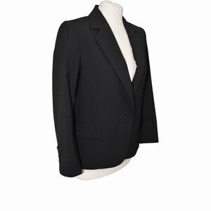 Theory Blazer Black Single Breasted Stretch Wool Suit Jacket Work Office Size 2